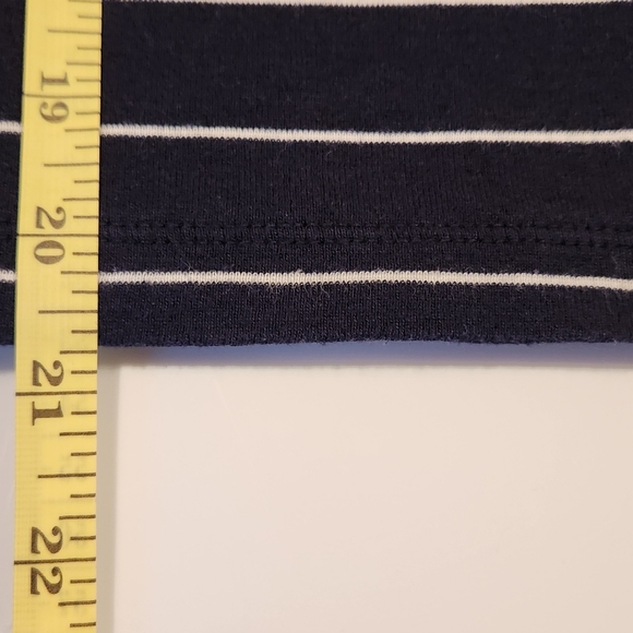Chaps Classics Navy Striped Women's Top - Picture 6 of 6